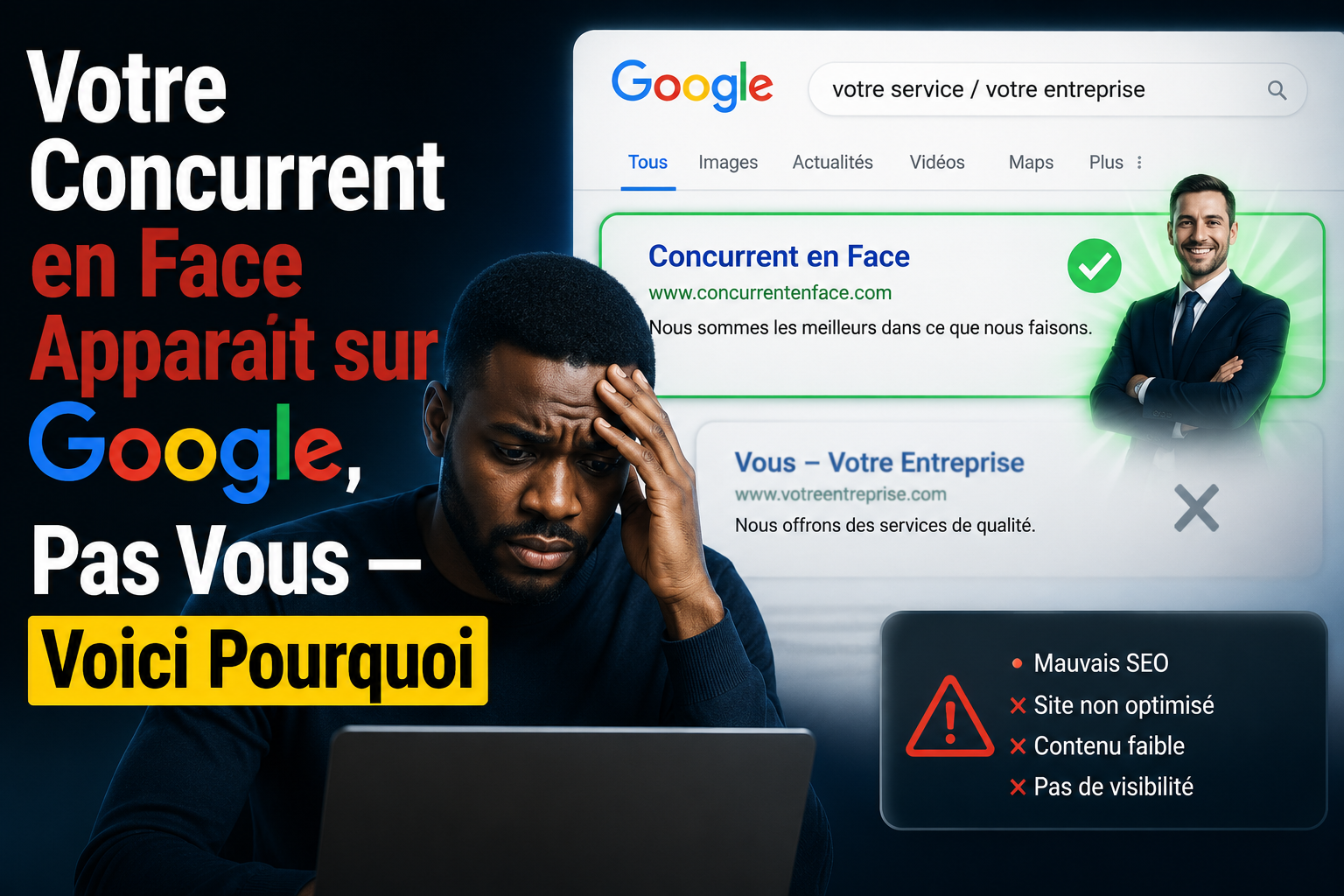 Votre Concurrent en Face Apparaît sur Google, Pas Vous — Voici Pourquoi